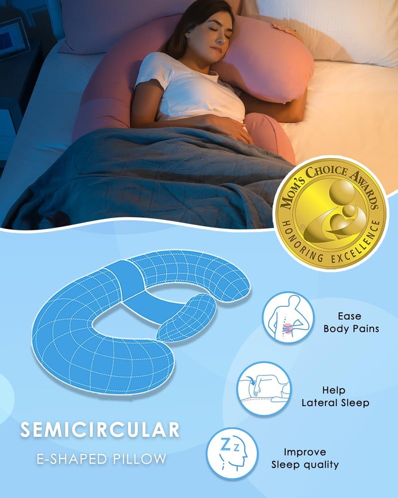 QUEEN ROSE Cooling Pregnancy Pillows, E Shaped Maternity Pillow for Sleeping - Image 2